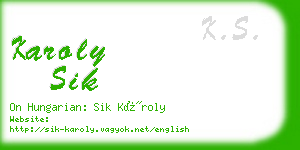 karoly sik business card